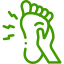 Line art icon of a foot symbolizing reflexology treatment.