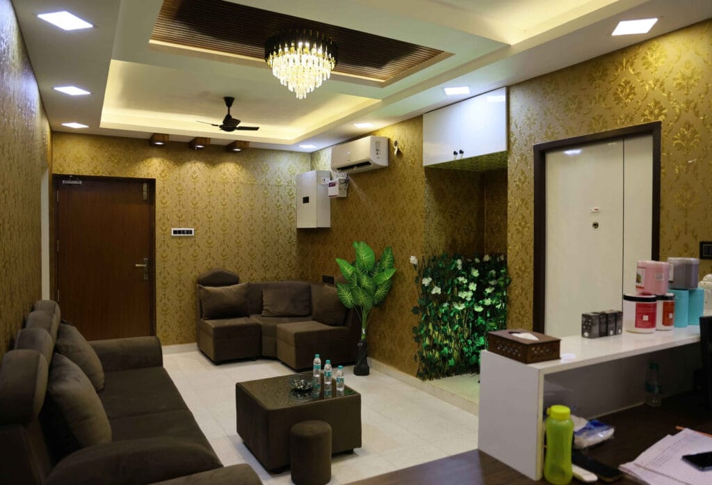 reception blue lounge spa and massage centre