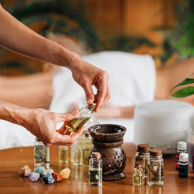 ayurveda aromatherapy massage pouring aromatic oil essential oil diffuser 798657 474